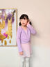 舞東方兒童舞蹈服女童練功服秋冬季加絨外套中國舞外搭上衣長(cháng)袖披肩坎肩 淺紫色【加絨款】 130 (身高120-130厘米) 曬單實(shí)拍圖