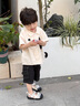 幼歌（YOUGE）嬰幼兒夏季新款清涼純色百搭五分褲寬松彈力工裝短褲潮 黑色 90 cm 曬單實(shí)拍圖