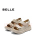 百麗（Belle）簡約休閑勃肯鞋女2025夏新商場同款厚底舒適涼鞋D9J2DBL5 杏色 38 (240mm) 曬單實(shí)拍圖
