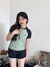 特步泳衣女2025新款分體式游泳衣女孩微胖遮肚顯瘦泡溫泉大碼泳裝 清新綠 L 建議身高157-167cm體重50-57kg 曬單實(shí)拍圖
