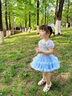 G.DUCKKIDS小黃鴨童裝女童裙子夏季洋氣公主裙兒童連衣裙女孩禮服tutu裙紗裙 藍色 100 尺碼2~3歲【90-100cm】cm 曬單實(shí)拍圖