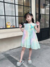 舟喜女童美人魚(yú)連衣裙夏裝2025炫彩洋氣網(wǎng)紗女孩寶寶公主裙子拼接海星 藍色美人魚(yú) 110 推薦身高99-109cm 曬單實(shí)拍圖