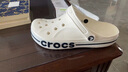 卡駱馳crocs洞洞鞋貝雅卡駱班輕便耐磨一腳蹬休閑鞋|205089 白/深藍(lán)-126 37 /38(230mm) 曬單實(shí)拍圖