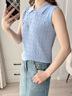 Teenie Weenie小熊女裝毛衣2025夏季新款復(fù)古簡(jiǎn)約休閑學(xué)院無(wú)袖毛衫 淺藍(lán)色 S 曬單實(shí)拍圖