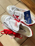 回力帆布鞋校鞋籃球鞋板鞋男鞋學(xué)生鞋小白鞋時(shí)尚百搭休閑運動(dòng)鞋女復古 升級款白紅【女買(mǎi)小一碼/男標準 39 曬單實(shí)拍圖
