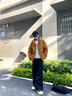 Teenie Weenie Men小熊男裝防風防水防油污立領落肩寬松厚款羽絨服 米色 M 曬單實拍圖