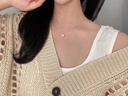 逐青新款魚線925銀鋯石方糖項鏈女時尚輕奢透明鎖骨鏈閨蜜吊墜送女友 925銀鋯石方糖項鏈 禮盒包裝 曬單實拍圖