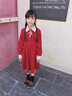 G.DUCKKIDS小黃鴨童裝女童紅色連衣裙春秋季中長款長袖兒童公主裙中大童襯衫 紅色 160 建議身高150cm 13-14歲cm 曬單實拍圖