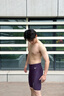 美津濃（MIZUNO）泳褲男士五分褲及膝防尷尬速干游泳褲男溫泉專(zhuān)業(yè)競速訓練游泳裝備 醬紫色【專(zhuān)業(yè)進(jìn)階 蜂窩導水】 L 【身高165-175體重60-75KG】 曬單實(shí)拍圖