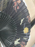 E木果 扇子古風(fēng)折扇生日禮物漢服COS拍照舞蹈道具絹布竹夏季扇子鶴唳華亭 曬單實(shí)拍圖