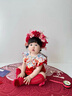 WVD國際品牌周歲禮服女寶寶簪花嬰兒百天一歲生日宴會(huì )抓周禮服唐裝連身衣中式 包屁衣 均碼 曬單實(shí)拍圖
