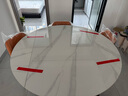 熙雅浩巖板餐桌家用餐桌椅組合可伸縮折疊變圓桌小戶(hù)型現代簡(jiǎn)約吃飯桌子 巖板 一桌四椅 蝴蝶椅 135cm *85*76 曬單實(shí)拍圖