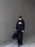 至濤寬松彎刀褲男夏季男褲垂感休閑褲闊腿褲衛(wèi)褲春秋直筒長褲男士褲子 黑色 XL 曬單實拍圖