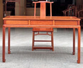 唐煌軒紅木家具緬甸花梨（學(xué)名：大果紫檀）三屜書(shū)桌新中式實(shí)木辦公桌書(shū)房電腦寫(xiě)字桌 136書(shū)桌+燈掛椅 曬單實(shí)拍圖