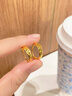 中國黃金（CHINA GOLD）黃金耳釘滿(mǎn)天星足金耳環(huán)女耳飾耳圈一對新年實(shí)用生日禮物送媽媽 滿(mǎn)天星耳圈【一對約1.6g】 曬單實(shí)拍圖