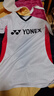YONEX尤尼克斯羽毛球服比賽訓(xùn)練跑步健身吸汗透氣短袖女210284BCR白XO 曬單實(shí)拍圖