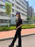 凌泊怪獸實(shí)驗(yàn)室黑色彎刀牛仔褲胖男生穿搭腿粗屁股大直筒微錐微喇褲子 黑色（升級款） 【高品質(zhì)】 5XL (195) 200至230斤可穿 曬單實(shí)拍圖