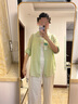 茵曼（INMAN）條紋方領(lǐng)針織吊帶小背心2025夏季女裝新款短款修身百搭上衣 白色 XL 曬單實(shí)拍圖