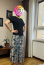 皮爾卡丹高腰新款夏季字裙胯2025女雪紡印花顯瘦a中長款半身裙遮大碼舞裙 墨綠印花 L 2.2-2.3尺 曬單實(shí)拍圖