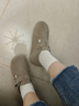 百麗（Belle）厚底全麥吐司2代勃肯鞋女25秋新商場(chǎng)款舒適休閑單鞋E1H1DCM5預(yù)售 灰色 36 曬單實(shí)拍圖