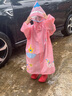 牧萌兒童雨衣男童女童幼兒園小童寶寶全身防水小學(xué)生分體斗篷式雨披 櫻花粉獨角獸 L【建議身高105-115cm】 曬單實(shí)拍圖