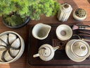 EATKM輕奢品牌汝窯功夫茶具套裝蓋碗茶具整套高檔茶壺茶杯套裝喬遷送禮 汝窯七方蓮開15入·葉黃 曬單實(shí)拍圖