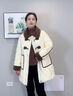 雪中飛羽絨服女士中長(zhǎng)款2025羊羔毛翻領(lǐng)牛角扣時(shí)尚氣質(zhì)休閑外套米白S 曬單實(shí)拍圖