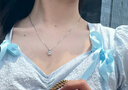 曼迪諾鉑金四六爪培育鉆石項(xiàng)鏈人工人造鉆石吊墜生日送女友七夕禮物 銀鑲試戴款 曬單實(shí)拍圖