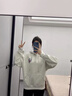 趣米樂卡通印花連帽衛(wèi)衣男春秋季寬松潮流美式上衣服情侶休閑打底衫外套 白灰色 XL 【建議120-140斤】 曬單實(shí)拍圖