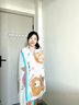 愛爾思純棉浴巾家用成人紗布兒童吸水速干洗澡大毛巾加大柔軟可穿式裹巾 動物派對四層紗布浴巾 曬單實拍圖