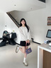 森馬（Semir）長袖襯衫女流蘇刺繡波西米亞風(fēng)2025秋新款白色寬松燈籠袖襯衣 白色調(diào)00311 S 曬單實(shí)拍圖
