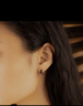APM Monaco小巧藍(lán)銀愛(ài)心耳環(huán)設(shè)計(jì)感生日送女友七夕禮物 銀白色 曬單實(shí)拍圖