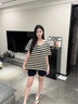 貝妍涼感睡衣女夏季薄款純棉短袖韓版條紋少女家居服運動(dòng)休閑大碼套裝 D10535圖色 L 曬單實(shí)拍圖