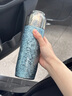 Stanisic德國品牌純鈦保溫杯男女茶水分離泡茶水杯子鈦杯燜茶便攜生日禮物 云水藍 420ml 燜茶鮮香 雙層純鈦 曬單實(shí)拍圖