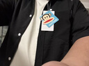 大嘴猴（paul frank）短袖襯衫男夏季涼感襯衫時尚潮流襯衫男休閑襯衣男 黑色 XL 曬單實拍圖