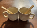 爾山集簡(jiǎn)約咖啡杯復古手作陶瓷杯家用喝水馬克杯牛奶杯情侶對杯 米白240ML（兩只裝不含勺） 曬單實(shí)拍圖