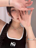 Amber Lollipop白百何同款項鏈女多巴胺鎖骨鏈頸鏈周年紀念日生日禮物送女友老婆 彩色(淡水珍珠) 曬單實(shí)拍圖