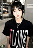 VLONE【StapleHoodle】春夏男女同款經(jīng)典大LOGO美潮純棉男士短袖T恤 黑粉-經(jīng)典大V款 L 曬單實(shí)拍圖