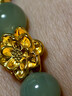 中國黃金（CHINA GOLD）蓮花黃金手鏈女足金和田玉手串中秋節禮物送女友老婆生日結婚紀念 [京速達]足金蓮花和田玉手串 曬單實(shí)拍圖