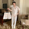 三件套夏季睡衣女夏秋甜美可愛卡通凱蒂貓少女家居服休閑套裝 套WZL1483 M【建議80-100斤】 曬單實(shí)拍圖