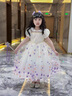 G.DUCKKIDS艾莎公主裙女童冰雪奇緣連衣裙夏季兒童禮服長(zhǎng)裙愛(ài)莎蓬蓬裙新款 漸變色-娃娃領(lǐng) 805 150 曬單實(shí)拍圖