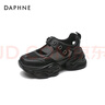 達芙妮（DAPHNE）七夕厚底網(wǎng)面鞋女透氣休閑瑪麗珍鞋夏季新款百搭增高學(xué)生板鞋涼鞋 黑色 單層 6cm 38 (240mm) 標準碼 曬單實(shí)拍圖