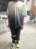 ASK JUNIOR男童褲子2025夏季兒童條紋束腳運動跑步休閑褲 黑色 140 曬單實拍圖