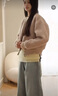 JNBY/江南布衣冬新品羊羔毛皮草軟糯蓬松外套棒球服女5OAA14270 001/本黑 S 曬單實拍圖