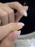 中國黃金（CHINA GOLD）四葉草黃金耳釘女足金碎碎冰冰耳飾首飾七夕情人節(jié)生日禮物送女友 足金碎冰冰四葉草耳釘-約0.9g 曬單實(shí)拍圖