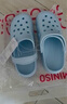 名創(chuàng  )優(yōu)品（MINISO）洞洞鞋男女夏季外穿沙灘涼鞋防滑厚底踩屎感包頭涼拖鞋 藍36-37 曬單實(shí)拍圖