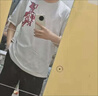 燦圖美式復古重磅純棉短袖t恤男夏季ins潮流百搭高街半袖上衣服情侶裝 白灰色 常規(guī) XL 曬單實拍圖