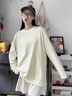 定航純棉衛(wèi)衣定制工作服長袖秋冬裝diy餐飲團(tuán)建班服圓領(lǐng)T恤工衣印logo 【純棉長袖T恤_220G】NS-D18米黃 L 曬單實(shí)拍圖