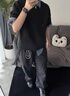 迪伽達(dá)黑色假兩件拼接短袖POLO衫男款夏季設(shè)計(jì)感文藝百搭時(shí)尚半截袖男士 LJZXF-T710黑色 XL 曬單實(shí)拍圖