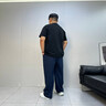 胖哥哥大碼男士彎刀褲顯瘦胖子休閑褲男加肥加大寬松肥佬男褲胖人穿搭 黑色 6XL （280-300斤） 曬單實拍圖